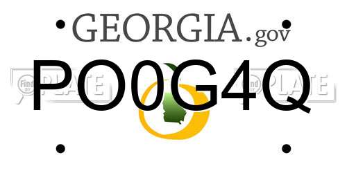 PO0G4Q Georgia License Plate