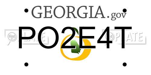 PO2E4T Georgia License Plate