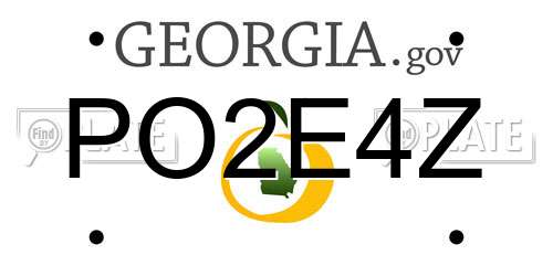 PO2E4Z Georgia License Plate