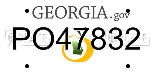 PO47832 Georgia License Plate