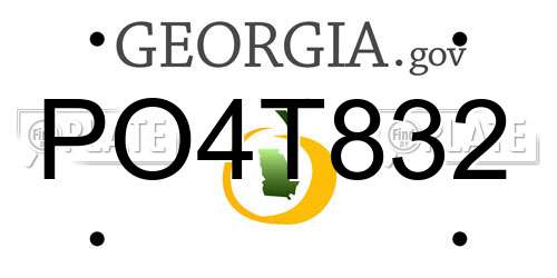 PO4T832 Georgia License Plate