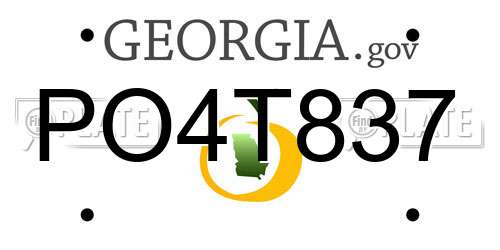 PO4T837 Georgia License Plate