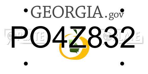 PO4Z832 Georgia License Plate