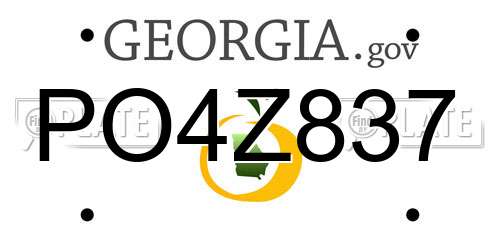 PO4Z837 Georgia License Plate