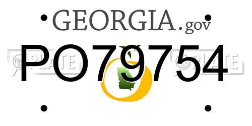 PO79754 Georgia License Plate