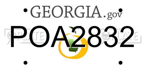 POA2832 Georgia License Plate