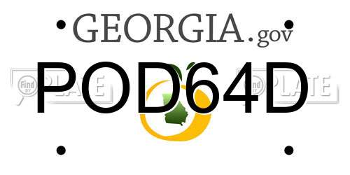 POD64D Georgia License Plate