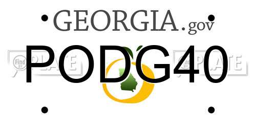 PODG40 Georgia License Plate