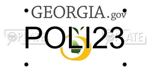 POLI23 Georgia License Plate