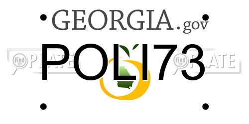POLI73 Georgia License Plate