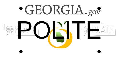 POLITE Georgia License Plate