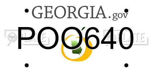 POO640 Georgia License Plate