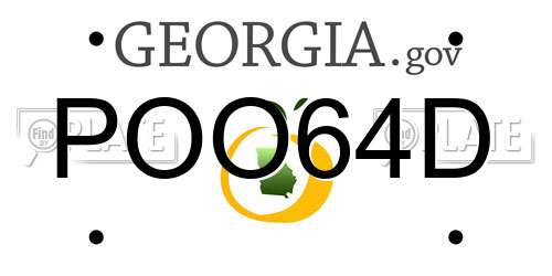 POO64D Georgia License Plate