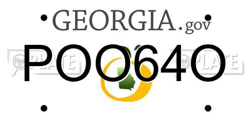 POO64O Georgia License Plate
