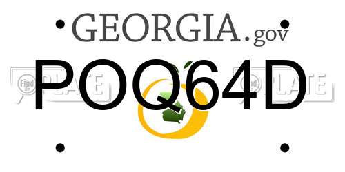 POQ64D Georgia License Plate