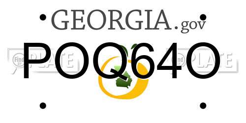 POQ64O Georgia License Plate
