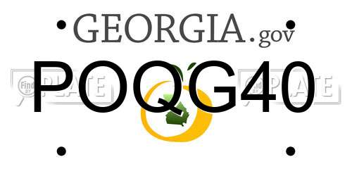 POQG40 Georgia License Plate