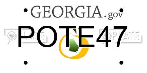 POTE47 Georgia License Plate