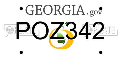 POZ342 Georgia License Plate