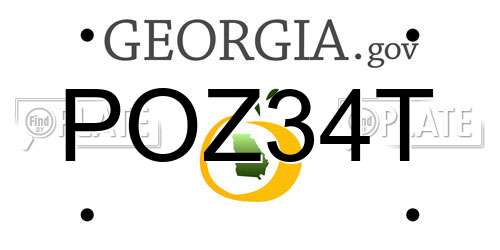 POZ34T Georgia License Plate