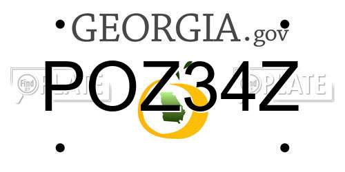 POZ34Z Georgia License Plate