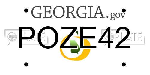 POZE42 Georgia License Plate