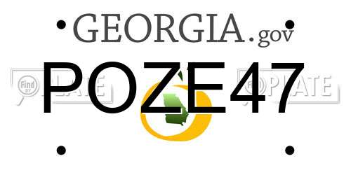POZE47 Georgia License Plate