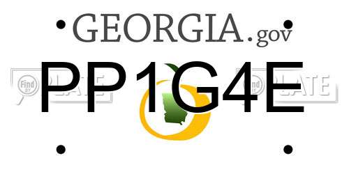 PP1G4E Georgia License Plate