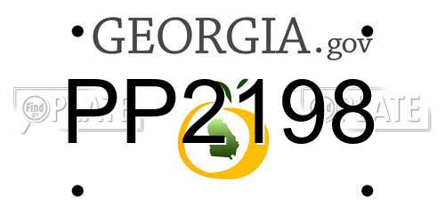 PP2198 Georgia License Plate