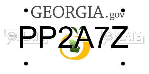 PP2A7Z Georgia License Plate