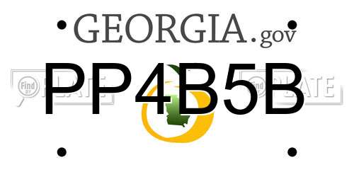 PP4B5B Georgia License Plate