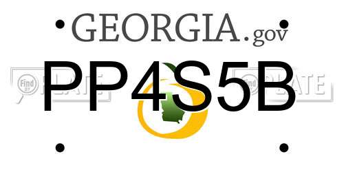 PP4S5B Georgia License Plate