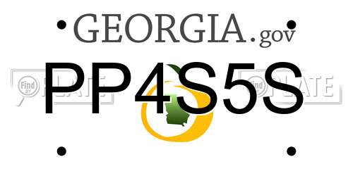 PP4S5S Georgia License Plate