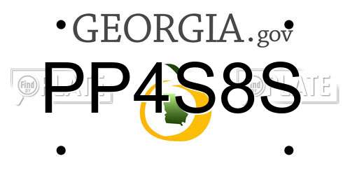 PP4S8S Georgia License Plate