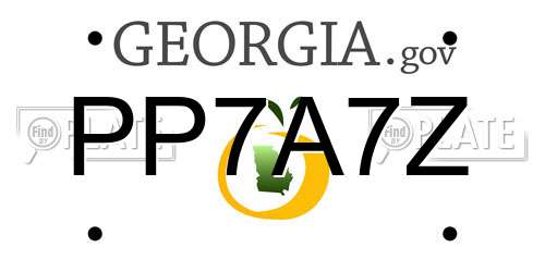 PP7A7Z Georgia License Plate