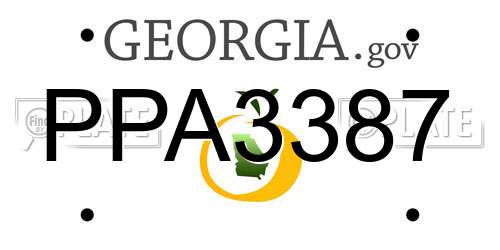 PPA3387 Georgia License Plate