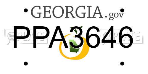 PPA3646 Georgia License Plate