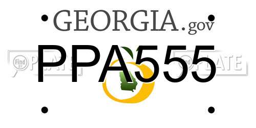 PPA555 Georgia License Plate