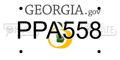 PPA558 Georgia License Plate