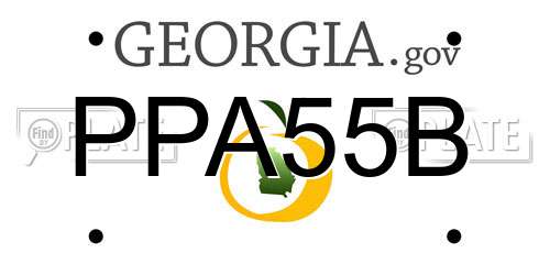 PPA55B Georgia License Plate