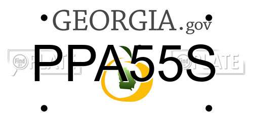 PPA55S Georgia License Plate