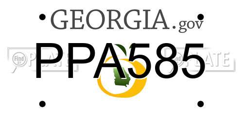 PPA585 Georgia License Plate