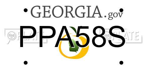 PPA58S Georgia License Plate