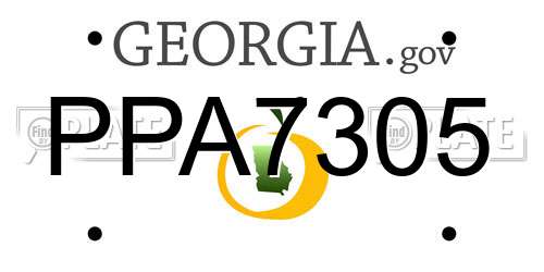 PPA7305 Georgia License Plate