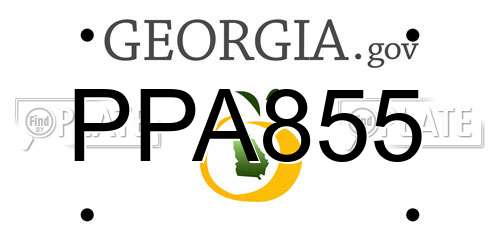 PPA855 Georgia License Plate