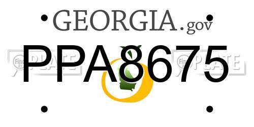 PPA8675 Georgia License Plate