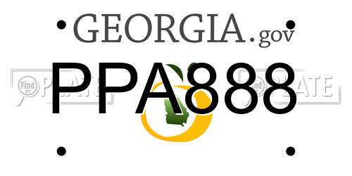 PPA888 Georgia License Plate