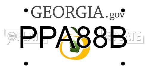 PPA88B Georgia License Plate