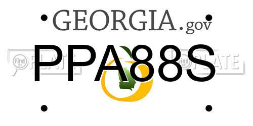 PPA88S Georgia License Plate
