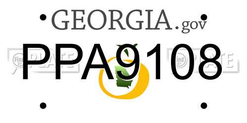 PPA9108 Georgia License Plate